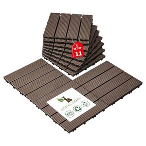 Suelos de compuesto de madera y plástico para patios exteriores, terrazas autoinstaladas, balcones exteriores, pisos sin vigas, y - Product Image 1