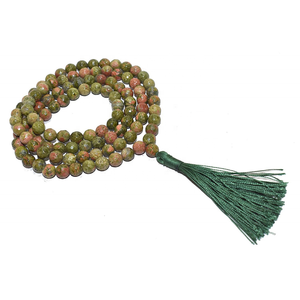 Unakite Mala 34 inch String 108 Beads Size - 8 mm Natural Healing crystal Stone - Product Image 1