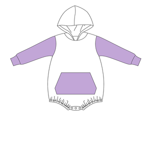 Nouvel arrivage de barboteuse <span class=keywords><strong>nouveau</strong></span>-<span class=keywords><strong>né</strong></span> avec poche <span class=keywords><strong>kangourou</strong></span>, combinaison patchwork à capuche à l'entrejambe, barboteuse à bulles pour bébé - Product Image 3