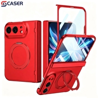Nouvelle arrivée, coque de téléphone anti-chute avec film de protection intégré, béquille rotative magnétique invisible, charnière anti-chute pour iPhone Ultra/Fold 8/Flip8