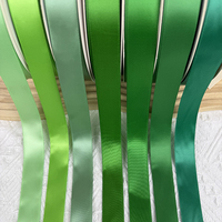 Ruban en satin polyester vert, écologique, ruban cadeau de luxe pour bouquet de fleurs, fête, mariage