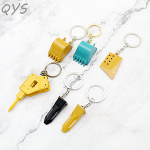 QYS <b>Custom</b> Logo 3D Zinc Alloy Excavator Bucket Carabiner Keychain UV Printed Metal <b>Key</b> <b>Ring</b> Promotional Gift - Product Image 3
