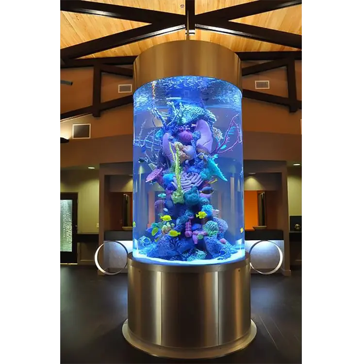 Usine Personnalisé Rond Tube D'aquarium De Grand Diamètre, Cube Acrylique Aquariums @