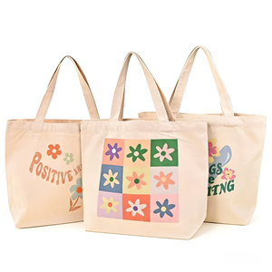 Bolsa de Mano de Lona de Algodón Reutilizable con Logotipo Personalizado al por Mayor para Mujer, con Cierre de Cremallera Resistente y Grande para Compras - Product Image 1