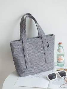 Sac à main de style nouveau, en tissu texturé lin, grande capacité, pour femmes, maman, sorties décontractées, sacs fourre-tout - Product Image 3