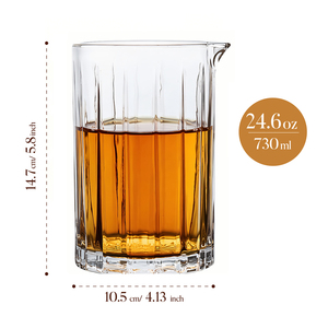 NOVARE - Vaso Mezclador de Cócteles Moderno de Vidrio sin Plomo de 730 ml, Jarra para Servir con Boquilla, Vaso Mezclador Profesional para <span class=keywords><strong>Bar</strong></span>, Coctelera Tallada - Product Image 6