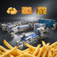 Aardappelchipsmachine, lijn voor diepvries halffrituur gebakken frieten, continue frituurmachine, aardappelverwerkingsapparatuur