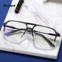 Boyarn mode haute qualité hommes ordinateur lunettes bleu lumière bloquant haute qualité lecture monture de lunettes Double pont verre