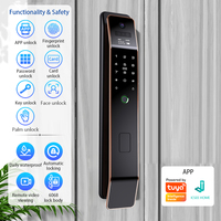 Serrure de porte numérique à reconnaissance faciale 3D Aurelysse, reconnaissance des veines de la paume, empreinte digitale, haute sécurité, antivol, connexion à l'application Tuya WiFi