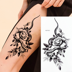 Usine OEM nouveau style serpent <span class=keywords><strong>fleur</strong></span> populaire écologique étanche amovible temporaire <span class=keywords><strong>tatouage</strong></span> autocollant luxe Body Art <span class=keywords><strong>bras</strong></span> arrière - Product Image 2