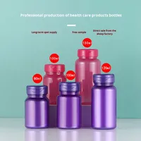80 100 120 150 ml Nouveau En Stock Violet HDPE Pet Flip-Top Bouteille pour Tablettes Bonbons Capsules Pastilles Maca-Santé Produit Bouteille