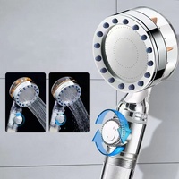 2025 nouveau haute pression 360 Turbo pommeau de douche hélice filature main tenir ventilateur moderne Chrome finition salle de bain robinet accessoires