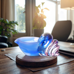 स्पष्ट क्रिस्टल आकार सीशेल मूर्तिकला महासागर घर सजावट फेंग शुई धन प्रवाह सकारात्मक ऊर्जा केंद्रबिंदु उपहार कला - Product Image 1