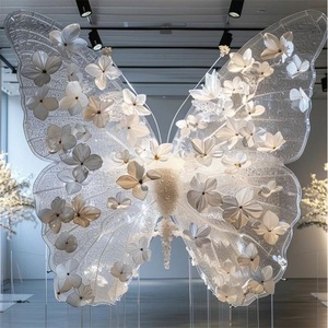 Muwei <span class=keywords><strong>Cadre</strong></span> de toile de fond <span class=keywords><strong>en</strong></span> <span class=keywords><strong>fer</strong></span> <span class=keywords><strong>en</strong></span> forme de papillon pour mariage, panneau de fond à fleurs artificielles, mur de scène pour événements, détachable - Product Image 5