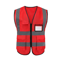 Gilet de sécurité réfléchissant en polyester durable, personnalisé, haute visibilité, sans manches, ANSI Classe 2, imperméable, respirant, avec fermeture éclair