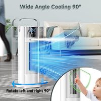 Ventilateur tour intelligent multifonction avec fonction climatiseur, déshumidificateur et rafraîchisseur d'air, rechargeable USB, pour usage général en intérieur