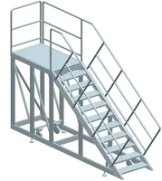 Escaliers en aluminium de sécurité industrielle, passerelles, plateformes de marche, échelles pliantes avec accessoires, pieds, niveleurs de pieds, main courante