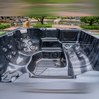 Bain à remous extérieur autoportant de luxe en acrylique écologique, capacité 5-6 personnes, carré, avec massage à air, spa intelligent
