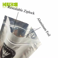 Lot de 500 sachets en plastique noir mat Mylar sachets en aluminium à fermeture éclair avec fenêtre transparente