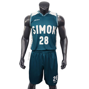 Akilex Cusormable Design personalizzato da uomo vestiti da basket gilet T Shirt ricamo Patch moda basket maglie per <span class=keywords><strong>30</strong></span> squadre - Product Image 1