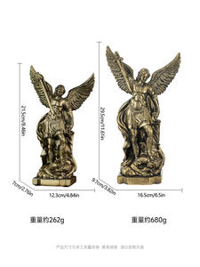 Sculptures personnalisées en résine, statue d'archange de Saint-Michel en bronze, faites à la main, sculpture du dieu grec de la guerre, cadeaux religieux - Product Image 3