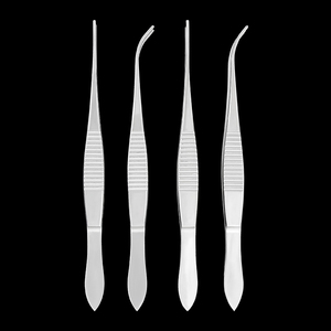 Pinzas Oftálmicas Médicas Manuales de Acero Inoxidable, Rectas y Curvas, con Punta de Labio, para Cirugía de Doble Párpado, con Nervaduras Finas - Product Image 3