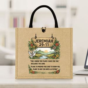 Bolsa de Mano de Gran Capacidad con Escrituras, Reutilizable, Ideal para Bodas y Uso Diario - Regalo con Biblia Impresa - Product Image 5