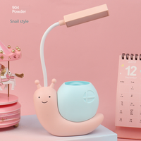 Lampe de bureau LED pour enfants avec porte-stylo, lampe d'étude flexible en forme d'escargot mignon, lampe de lecture pour chambre à coucher et école