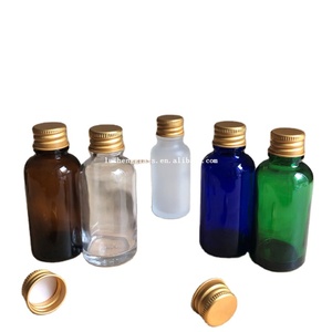 20Ml 30Ml Xanh Hổ Phách Xanh Rõ Ràng Frosted Glass Tinh Dầu Chai Với Vàng Bạc Nhôm Kim Loại Vít Cap Customized - Product Image 1