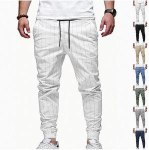 Nuovi Pantaloni Casual <span class=keywords><strong>a</strong></span> <span class=keywords><strong>Righe</strong></span> in <span class=keywords><strong>Lino</strong></span> per Uomo 2026, Vestibilità Comoda Stile Americano, Pantaloni Sportivi per Tutte le Stagioni - Product Image 1