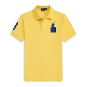 RL <span class=keywords><strong>Ralph</strong></span> grand pour chemise hommes femmes Couple grand cheval Logo brodé revers manches courtes solide coton 2025 printemps - Product Image 4