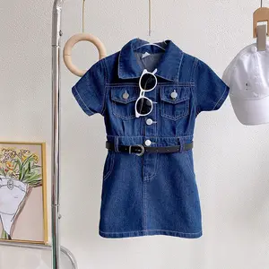 Casual Denim Baby Girls Dresses New Summer Kids Jeans Clothes Children Clothing