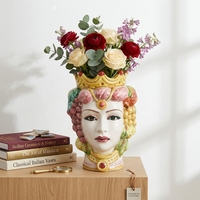 Décor de jardin en céramique queens head pot de fleur