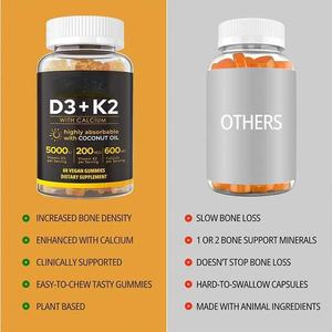 Venta caliente vitamina D3 K2 Centro relleno gomitas apoya la salud ósea y muscular mejora la inmunidad para mujeres niños - Product Image 4