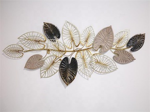 Feuille <span class=keywords><strong>horizontale</strong></span> en fer forgé, décoration <span class=keywords><strong>murale</strong></span> en métal, Art pour salon et hall d'entrée, nouvelle collection, offre spéciale - Product Image 2