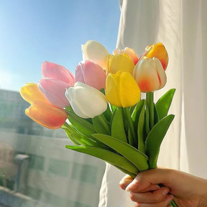 DKB 2024 decorazioni nuziali più popolari tulipani <span class=keywords><strong>blu</strong></span> artificiali di alta qualità seta più realistica - Product Image 1