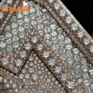 Collar de Cadena Cubana GEMLOVE con Incrustaciones de Diamantes de Imitación, Cadena de Acero Inoxidable Estilo Hip Hop para Hombres y Mujeres - Product Image 3