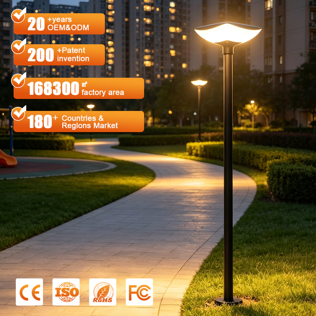 OEM ODM Support Ip65 Outdoor 60W 3000K 6000K ABS Park Garden Lamp 3w 160lm/w Led Solar Garden Lights