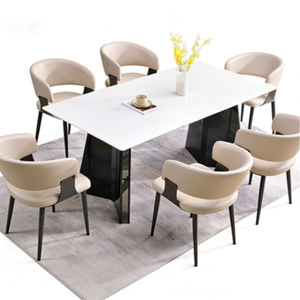 <span class=keywords><strong>Mesa</strong></span> de Comedor de Mármol Blanco Natural de Lujo, Personalizada, 90x180x76cm, Importada, de Alta Gama, Rectangular, para Casa o Villa - Product Image 2