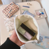 Dompet koin Mini kartun lucu terlaris tas penyimpanan lipstik earphone katun dompet portabel perjalanan luar ruangan