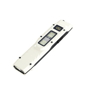 White Slim Pocket Flashlight, IP65 Waterproof High-Brightness LED Work <b>Light</b> with Digital Power Display for Camping - Product Image 1