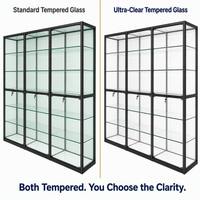 Meilleures ventes : Vitrine de rangement et de présentation multicouche en aluminium et verre trempé, certifiée CE ROHS, pour bijoux, cosmétiques et articles d'artisanat