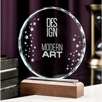 Trophée en verre cristal de différentes tailles Cadeau souvenir personnalisé avec logo personnalisé personnalisé