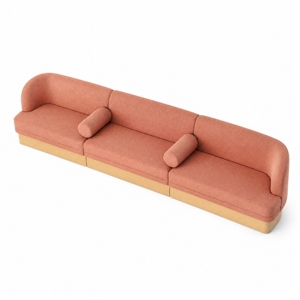 Elegante Conjunto de Salón Textil Minimalista |   Sofá Tapizado de 3 Plazas con Estructura Sólida, Personalizado OEM para Espacios de Vivienda en Apartamentos - Product Image 2
