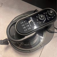 Friteuse intelligente OEM, four électrique numérique rond, friteuse électrique générale avec pot en verre transparent, friteuse à air chaud