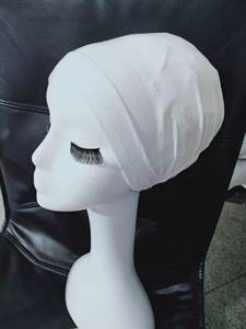 Solid custom-made women's African Muslim polyester ethnic headscarf, solid color <b>undercap</b> - Product Image 5