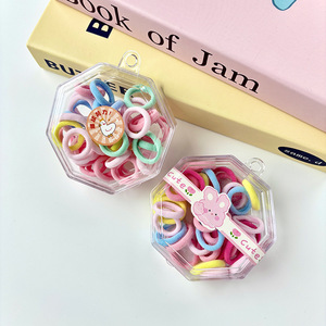 <b>Childrens</b> Hair <b>Ties</b> Candy Colors Octagonal Box High Elasticity Gentle On Hair Daily Use For Little Girls - Product Image 5