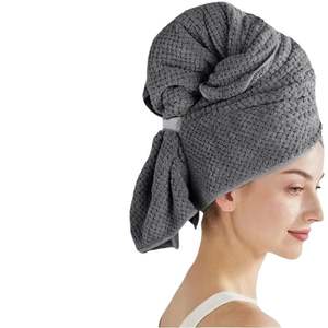 Microfibre Séchage Rapide Cheveux Serviette Wrap Tricoté Cheveux Blow Dry Brosse Cap Usage Domestique Séchage À L'air Cheveux Serviette Wrap - Product Image 3