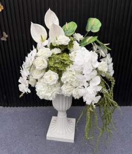 Vente en gros grande pièce centrale de boule de fleur blanche rose pièce maîtresse de boule de fleur de rose de mariage pour la décoration de mariage - Product Image 3