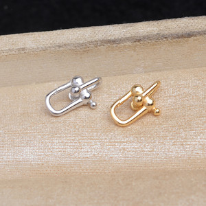 Accesorios DIY, Hebilla de Herradura de Plata S925 para Joyería de Perlas, Chapada en Oro, Lisa, de 3-4 mm, para Collar 6056 - Product Image 1